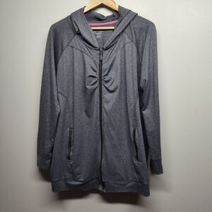 Jessica Simpson Maternity Performance Jacket Women Size XL Gray Full Zip Workout